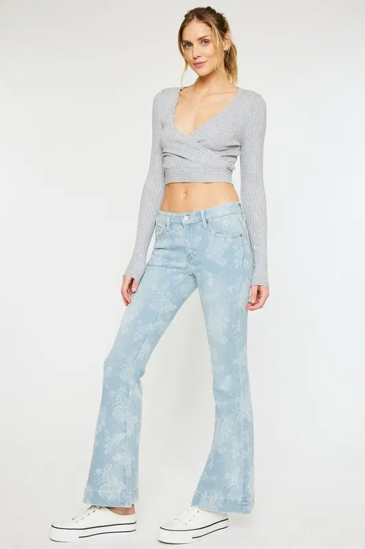 KANCAN Tatum Floral Flare Jeans FINAL SALE