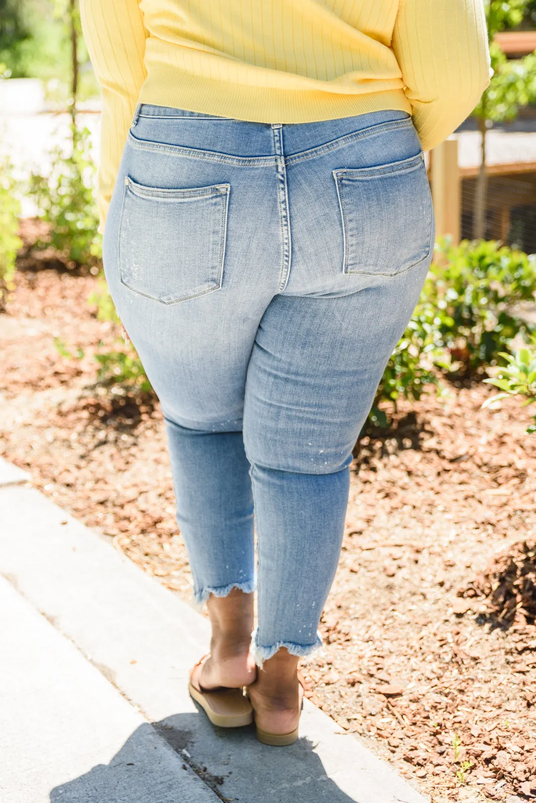 Kandis Mid-Rise Bleach Splash Jeans (1,24)