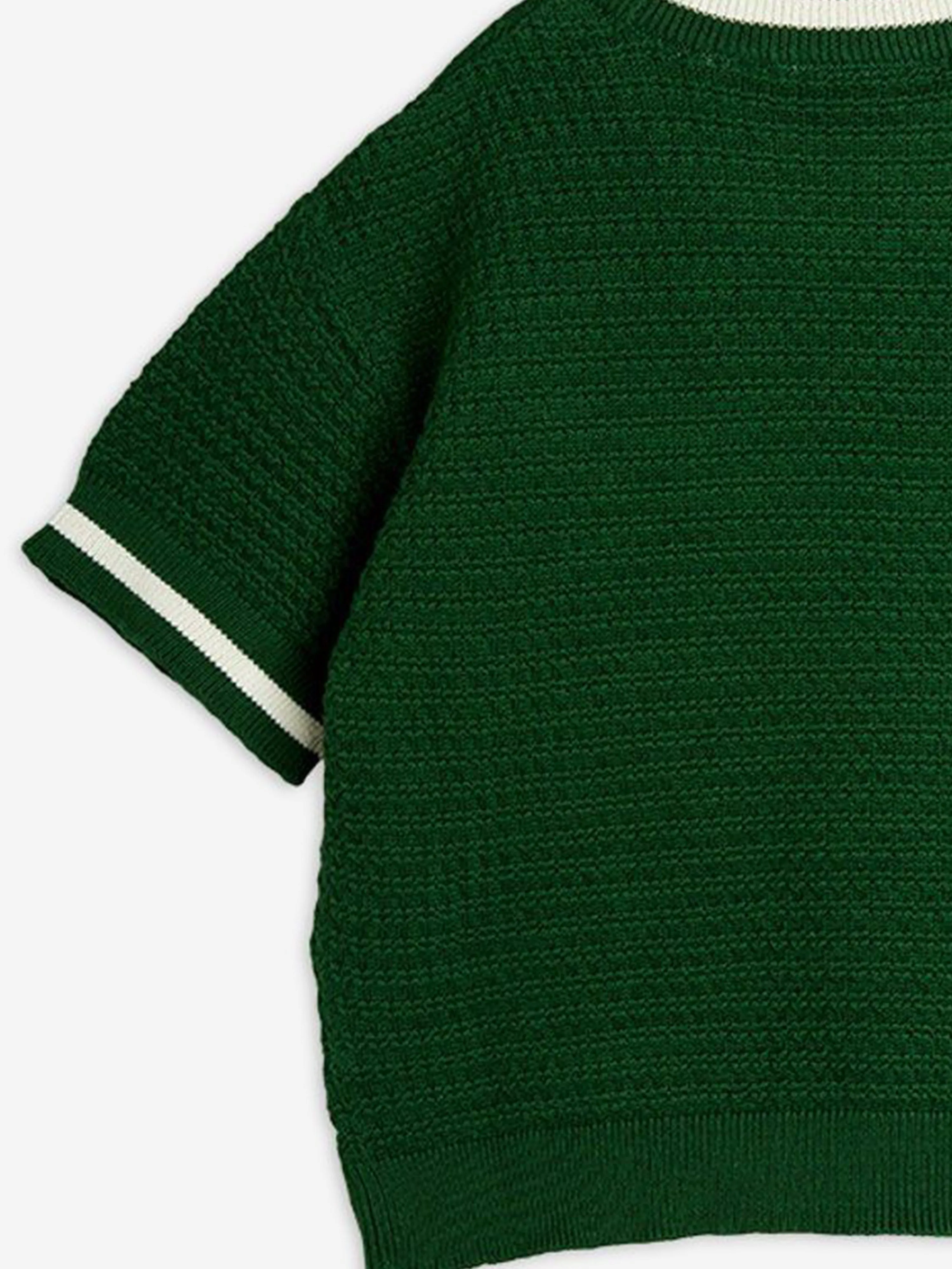 Kids Lizard Patch Crochet Knit T-Shirt in Green