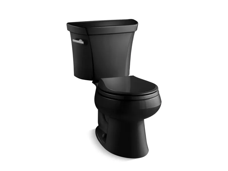 KOHLER K-3977-T Wellworth Two-piece round-front 1.6 gpf toilet with tank cover locks