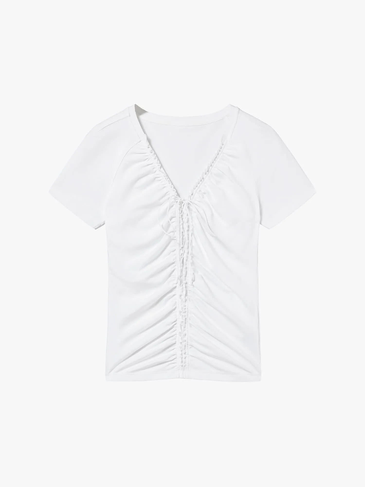 Lace-Up Cropped T-Shirt