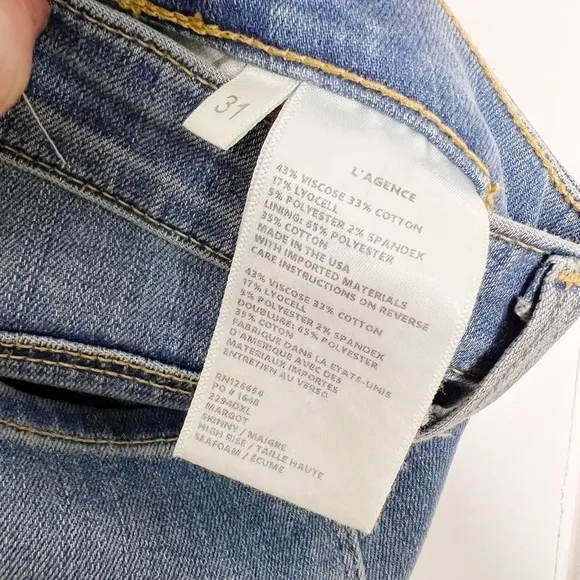 L'Agence Margot High Rise Skinny Jeans in Seafoam Size 31