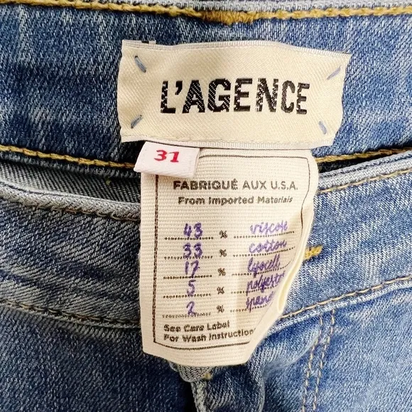 L'Agence Margot High Rise Skinny Jeans in Seafoam Size 31
