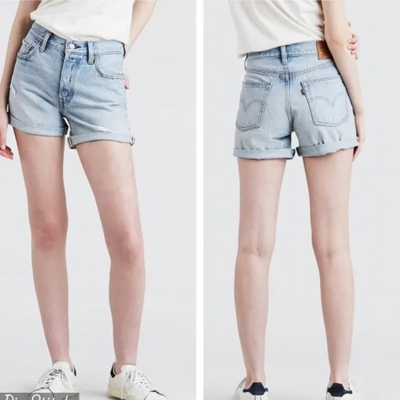 Levi’s 501 high-rise 4” denim jean shorts 29 cutoff light long north