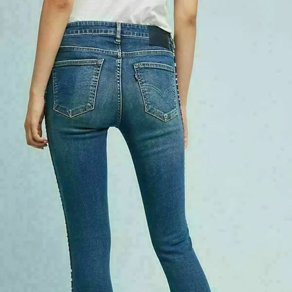 Levis Made &amp; Crafted 721 Hi Rise West Coast Blue Jeans 26x30 Skinny Stretch NWT
