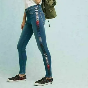 Levis Made &amp; Crafted 721 Hi Rise West Coast Blue Jeans 26x30 Skinny Stretch NWT