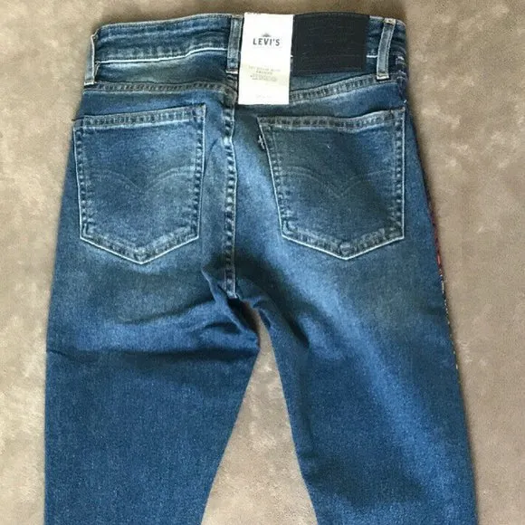 Levis Made &amp; Crafted 721 Hi Rise West Coast Blue Jeans 26x30 Skinny Stretch NWT