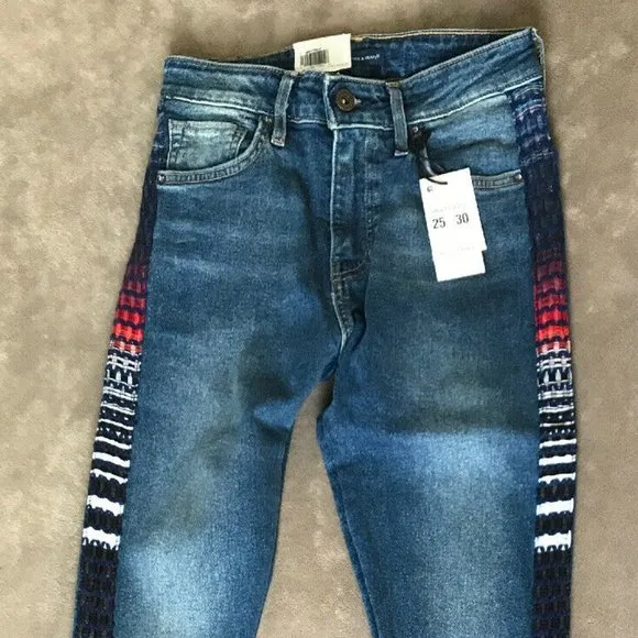 Levis Made &amp; Crafted 721 Hi Rise West Coast Blue Jeans 26x30 Skinny Stretch NWT