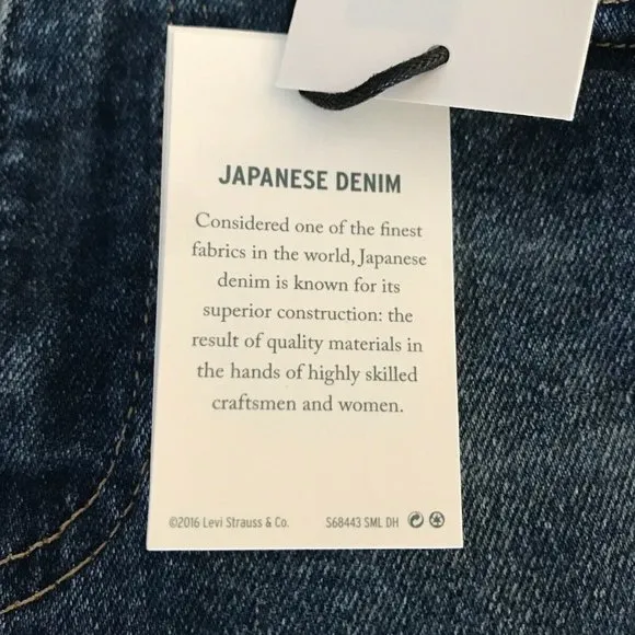 Levis Made &amp; Crafted 721 Hi Rise West Coast Blue Jeans 26x30 Skinny Stretch NWT