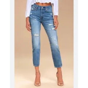 Levi's Wedgie Button Fly Jeans Mid Rise Distressing size 24
