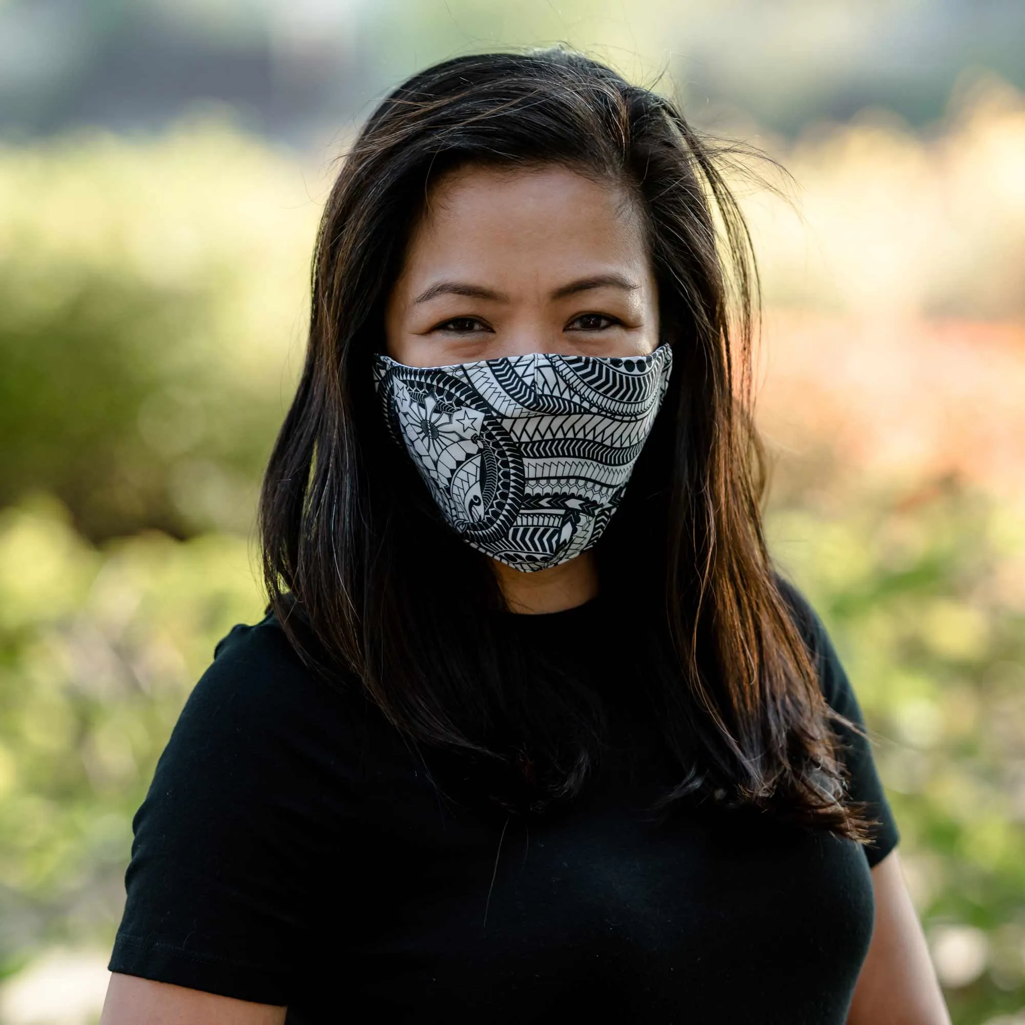 Light Blue Jeans face mask with pocket