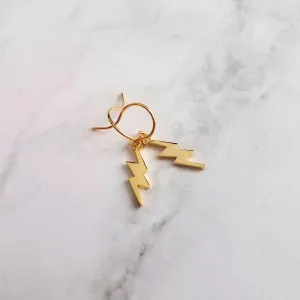 Lightning Bolt Earrings, gold lightning earring, gold bolt earring, weather earring, storm earring, thunder bolt earring, meteoroligist gift