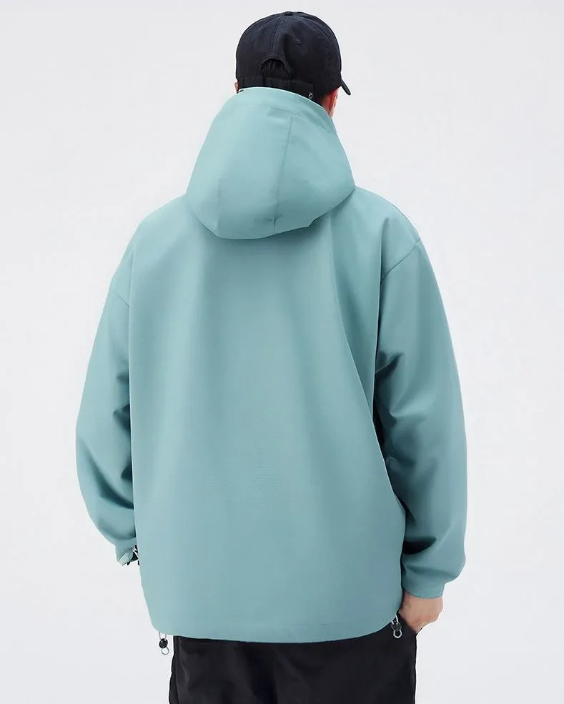 Lightweight Hooded Rain Jacket for Men with Windproof Features