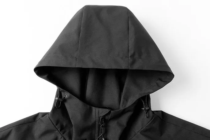 Lightweight Hooded Rain Jacket for Men with Windproof Features