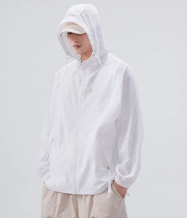 Lightweight Solid Relaxed-fit Windbreaker for Outdoor Adventures