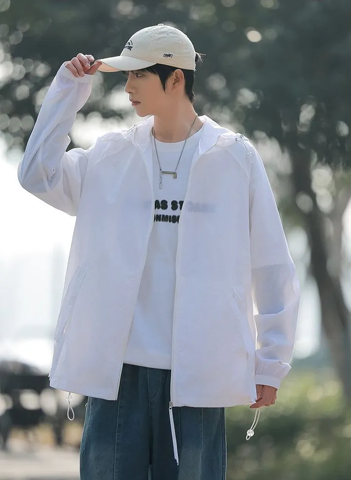Lightweight Solid Relaxed-fit Windbreaker for Outdoor Adventures