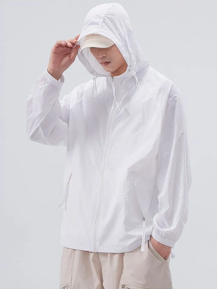 Lightweight Solid Relaxed-fit Windbreaker for Outdoor Adventures