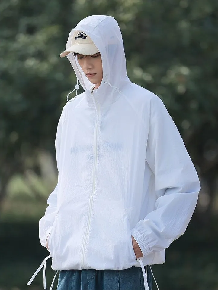 Lightweight Solid Relaxed-fit Windbreaker for Outdoor Adventures