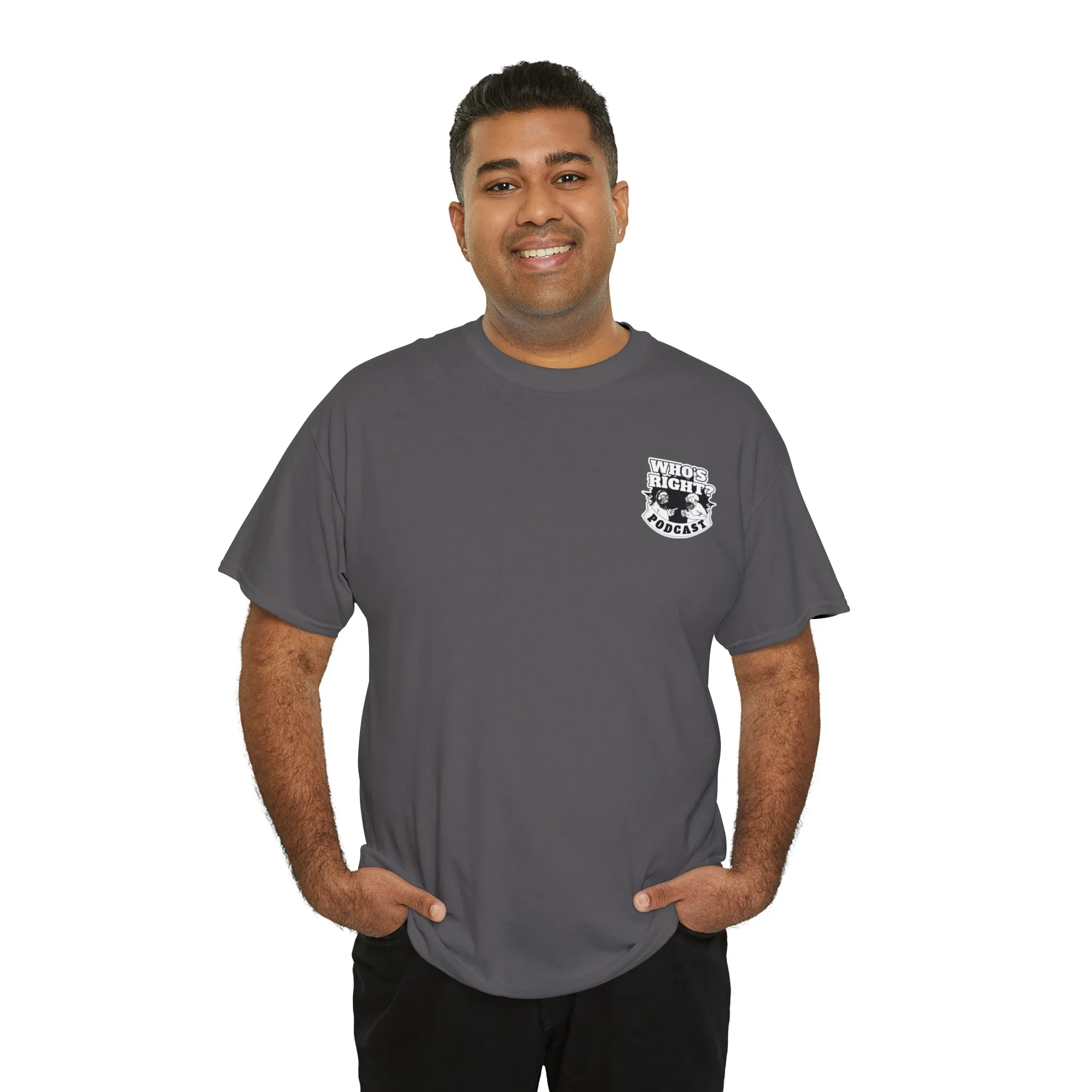 Logo Front/Angry Heads on Back (Unisex Heavy Cotton Tee)
