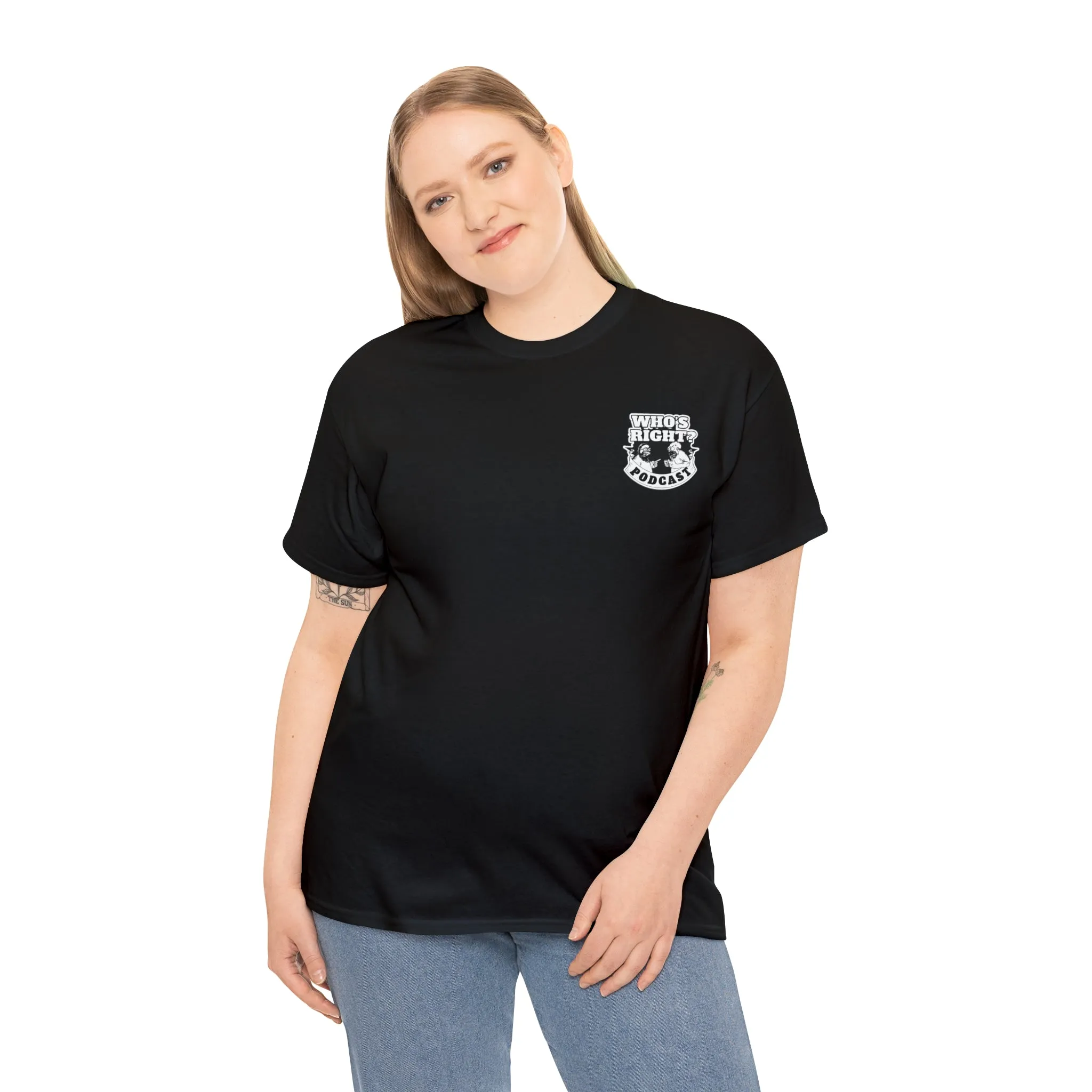 Logo Front/Angry Heads on Back (Unisex Heavy Cotton Tee)