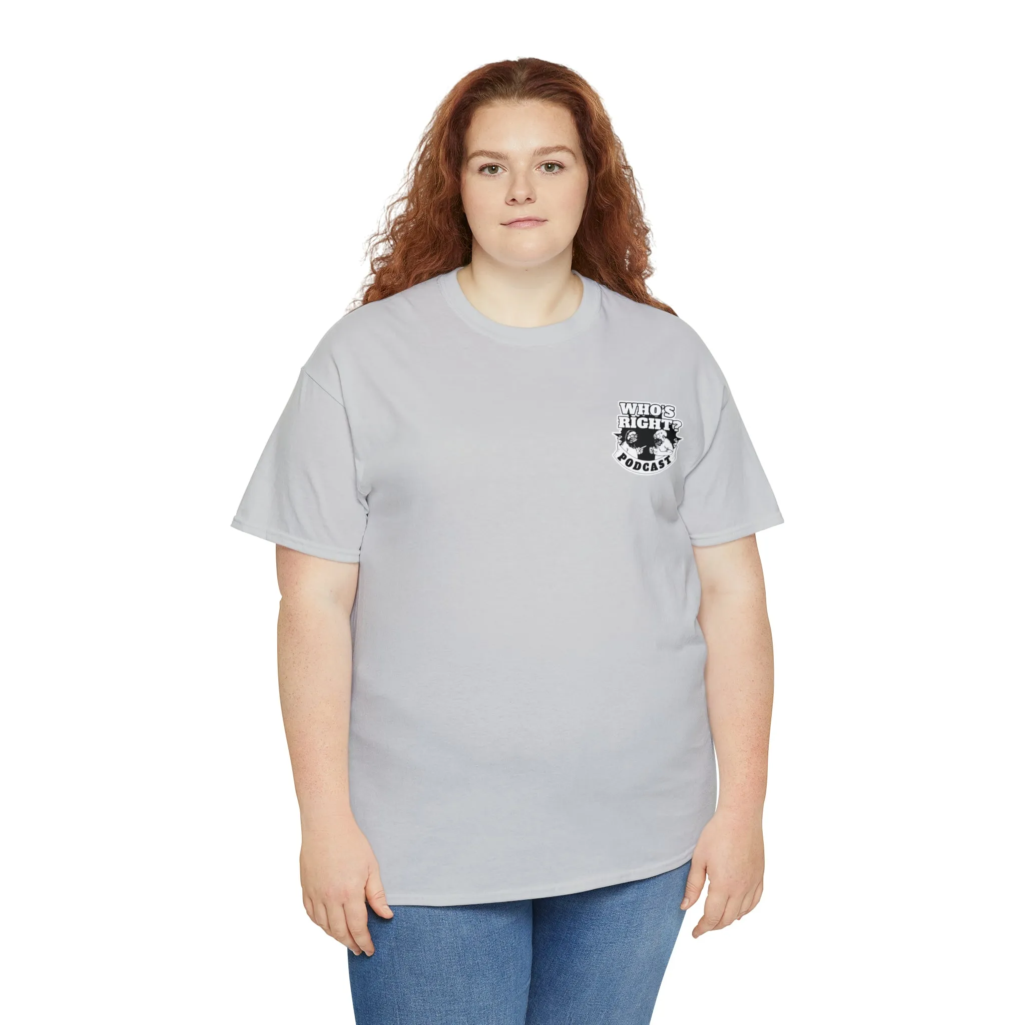 Logo Front/Angry Heads on Back (Unisex Heavy Cotton Tee)