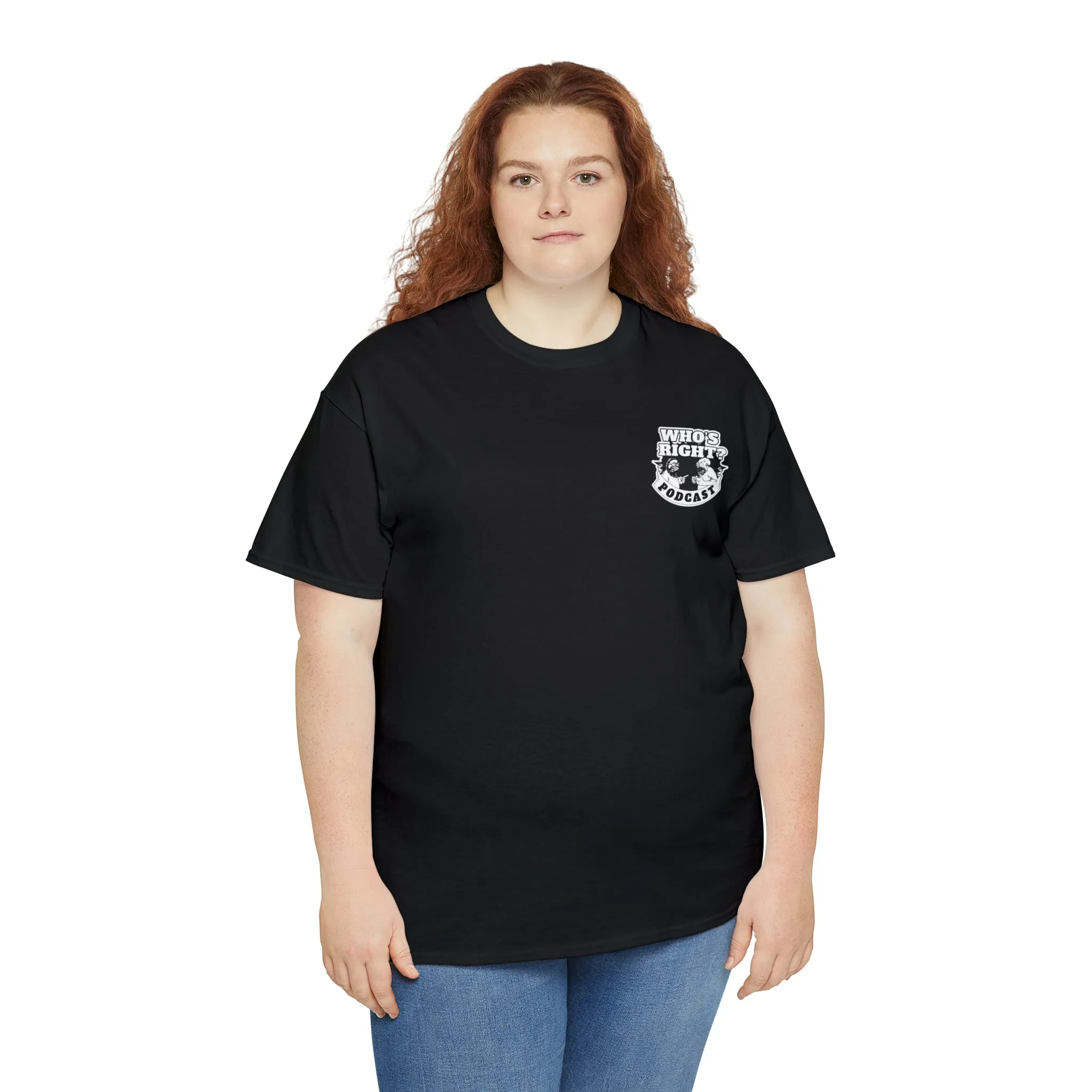 Logo Front/Angry Heads on Back (Unisex Heavy Cotton Tee)