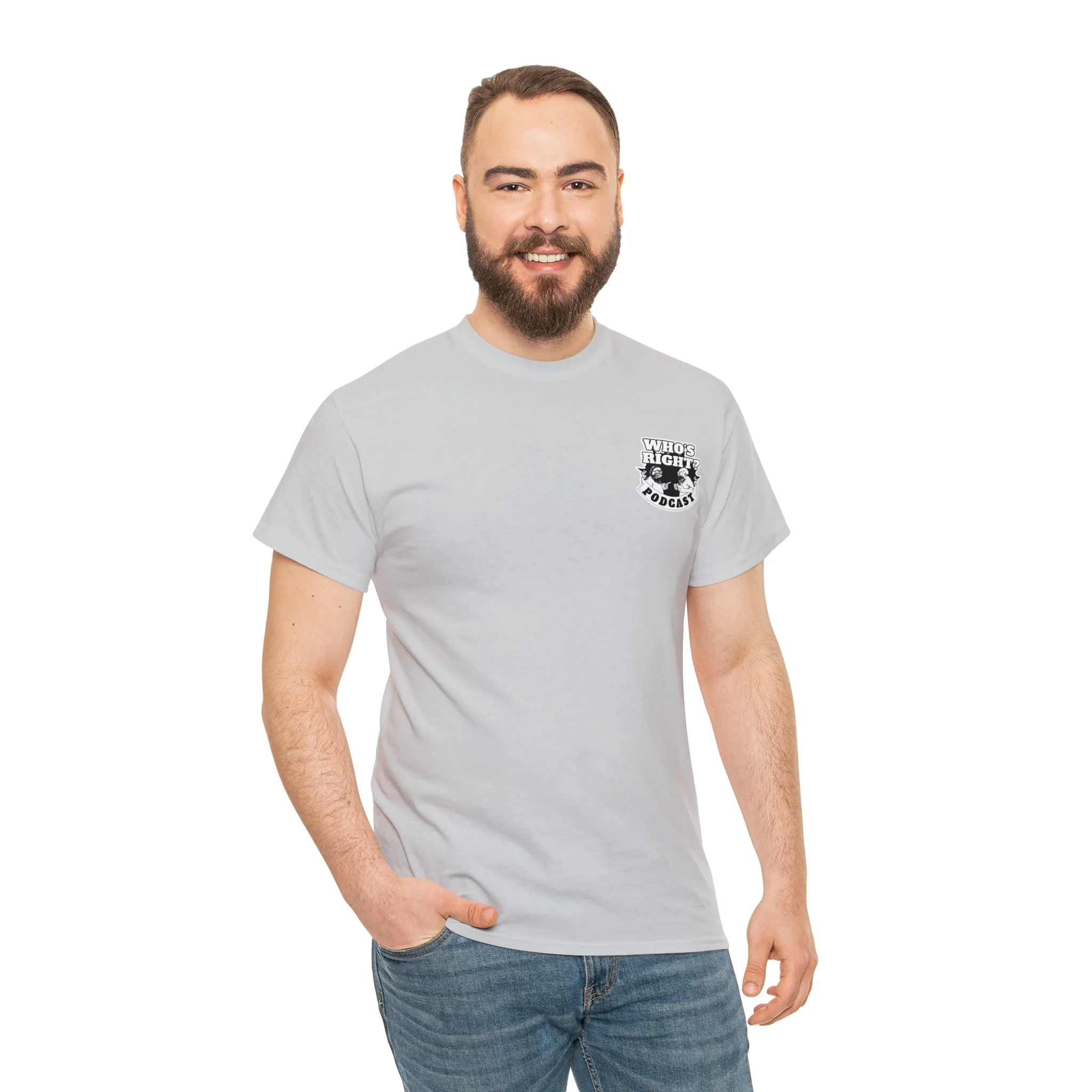 Logo Front/Angry Heads on Back (Unisex Heavy Cotton Tee)