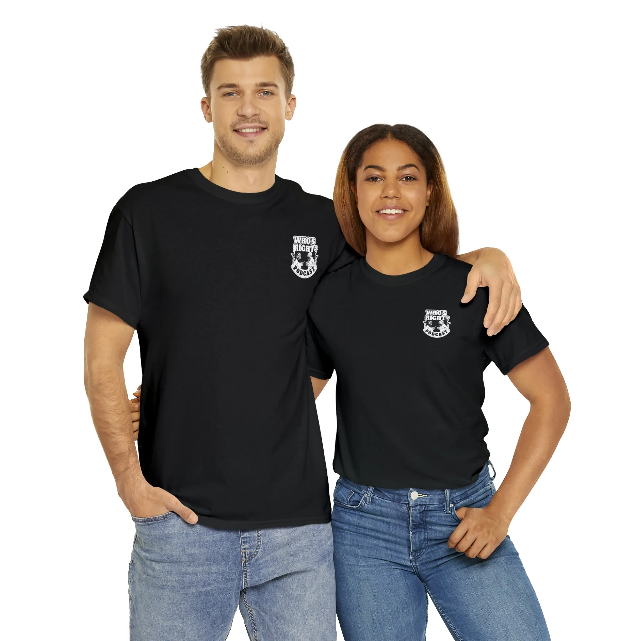 Logo Front/Angry Heads on Back (Unisex Heavy Cotton Tee)