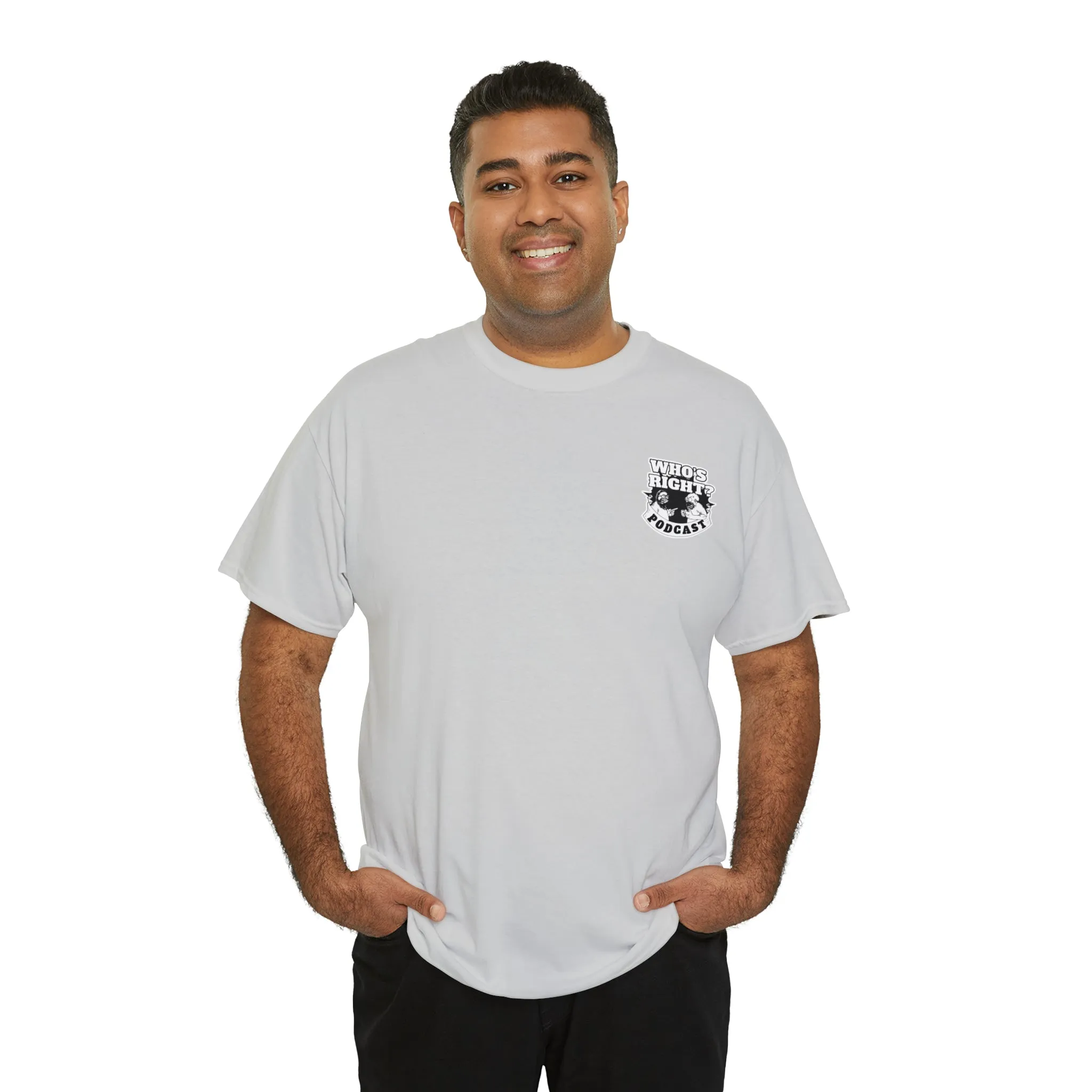 Logo Front/Angry Heads on Back (Unisex Heavy Cotton Tee)