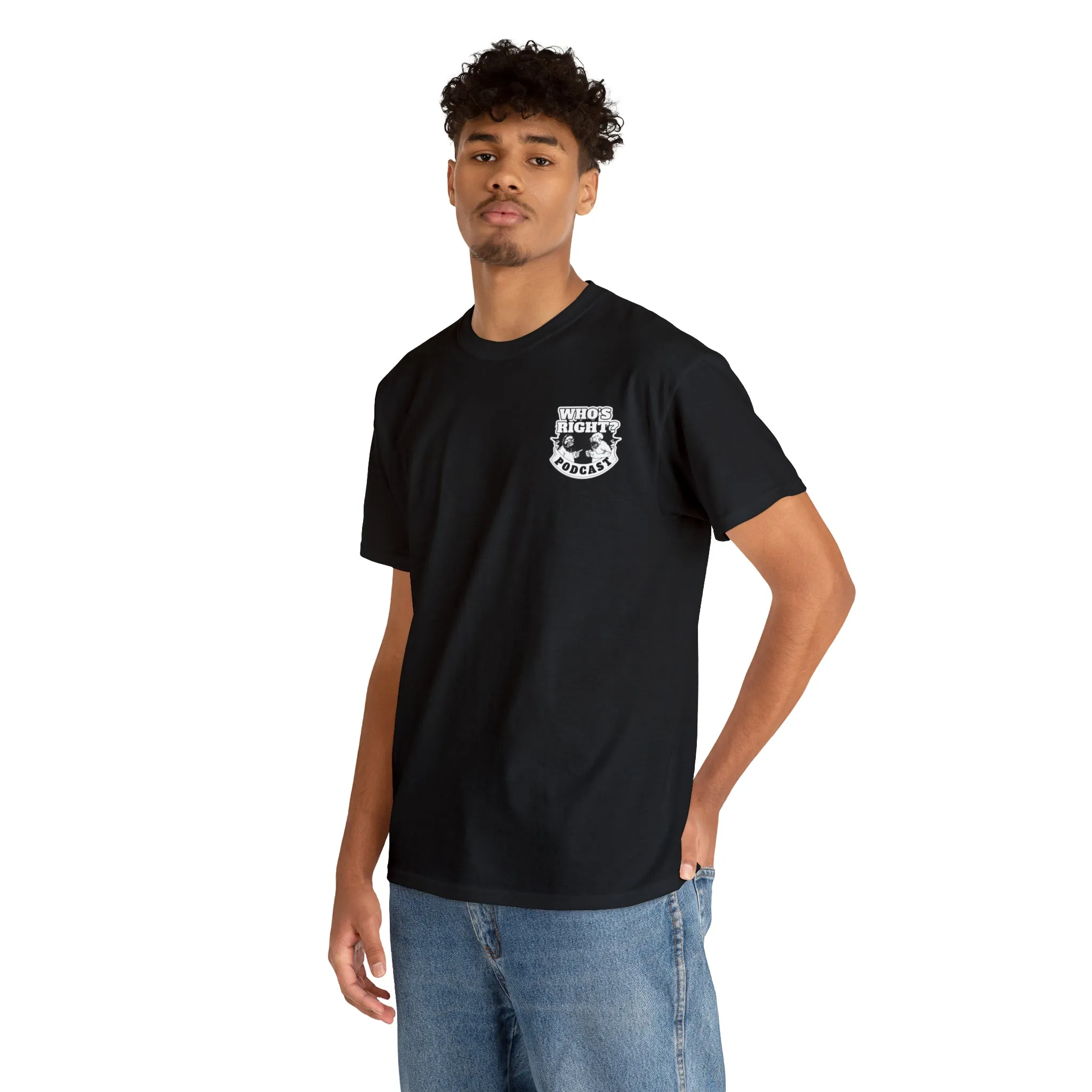 Logo Front/Angry Heads on Back (Unisex Heavy Cotton Tee)