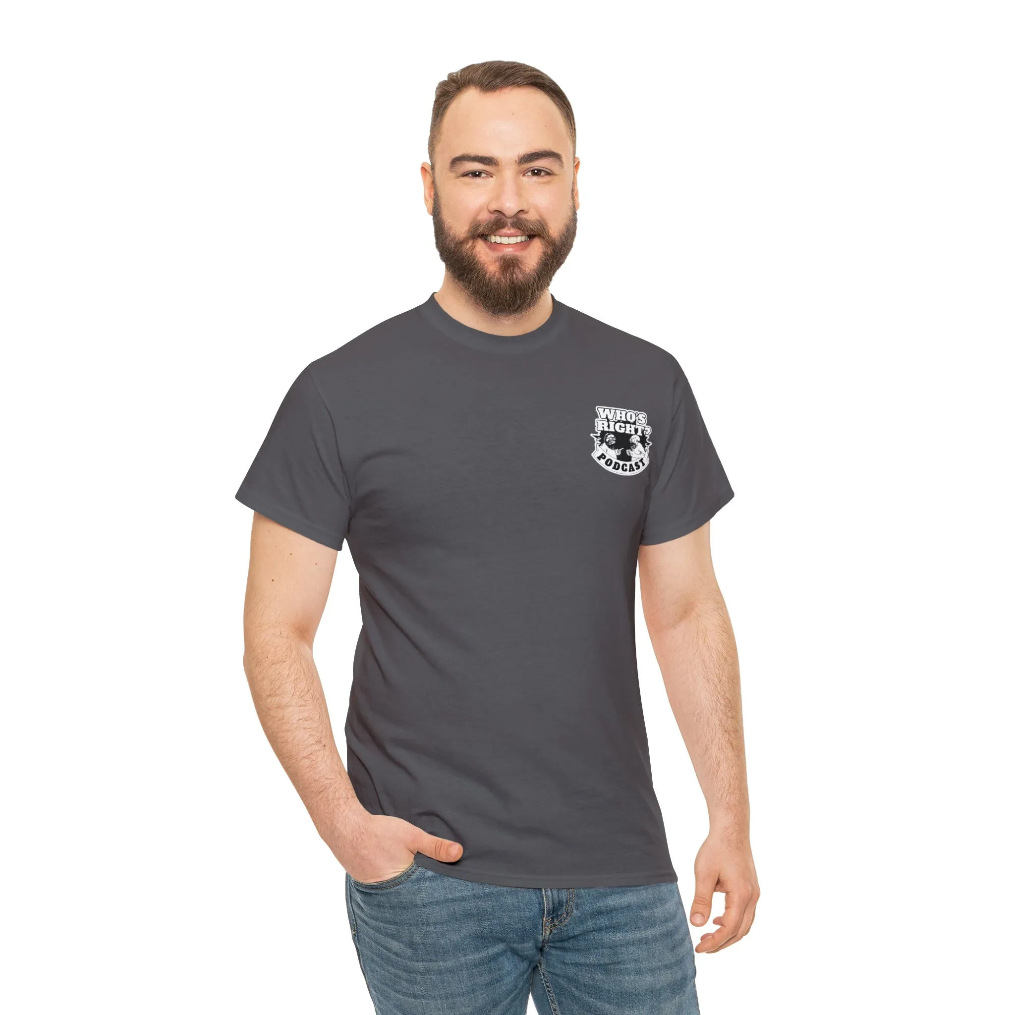 Logo Front/Angry Heads on Back (Unisex Heavy Cotton Tee)