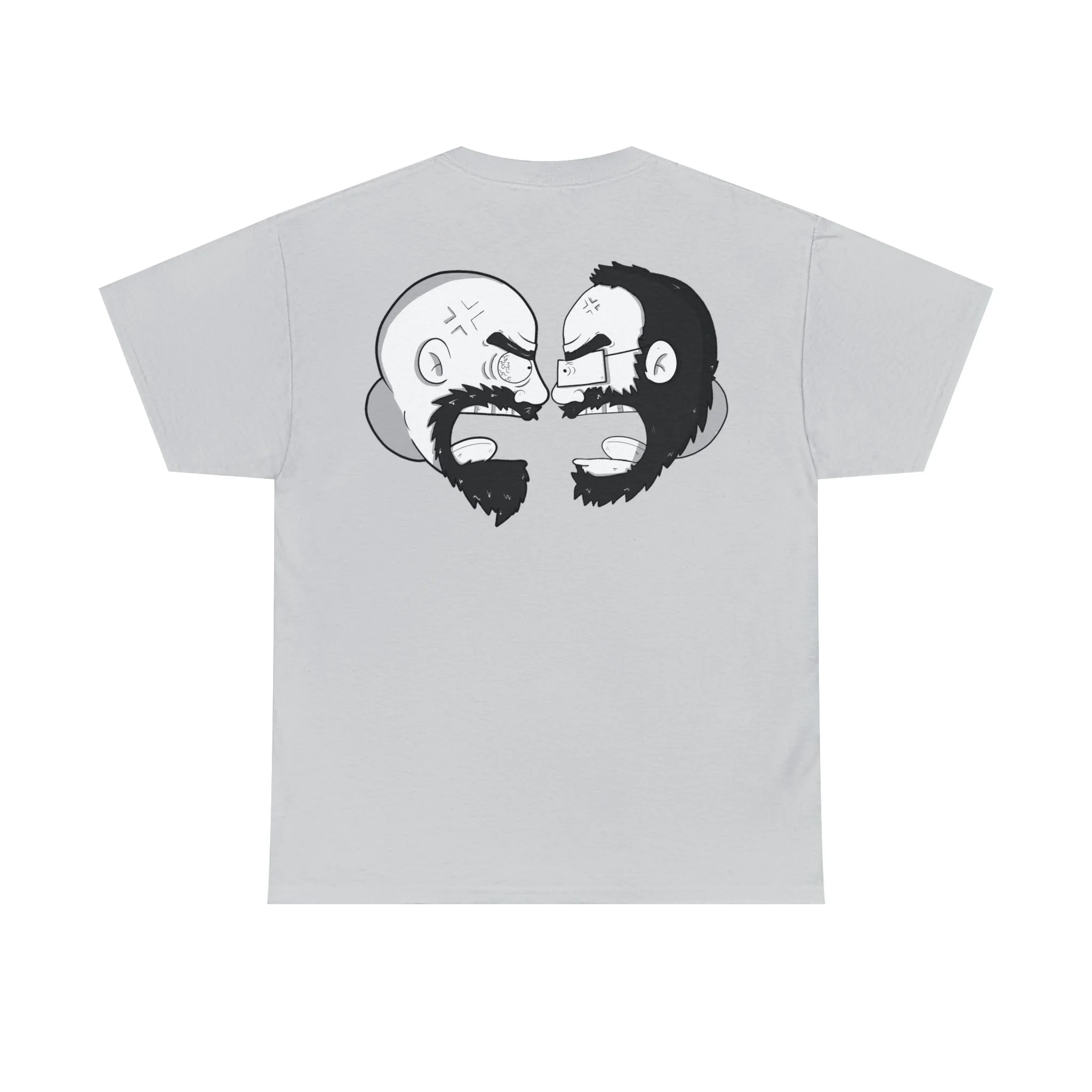 Logo Front/Angry Heads on Back (Unisex Heavy Cotton Tee)