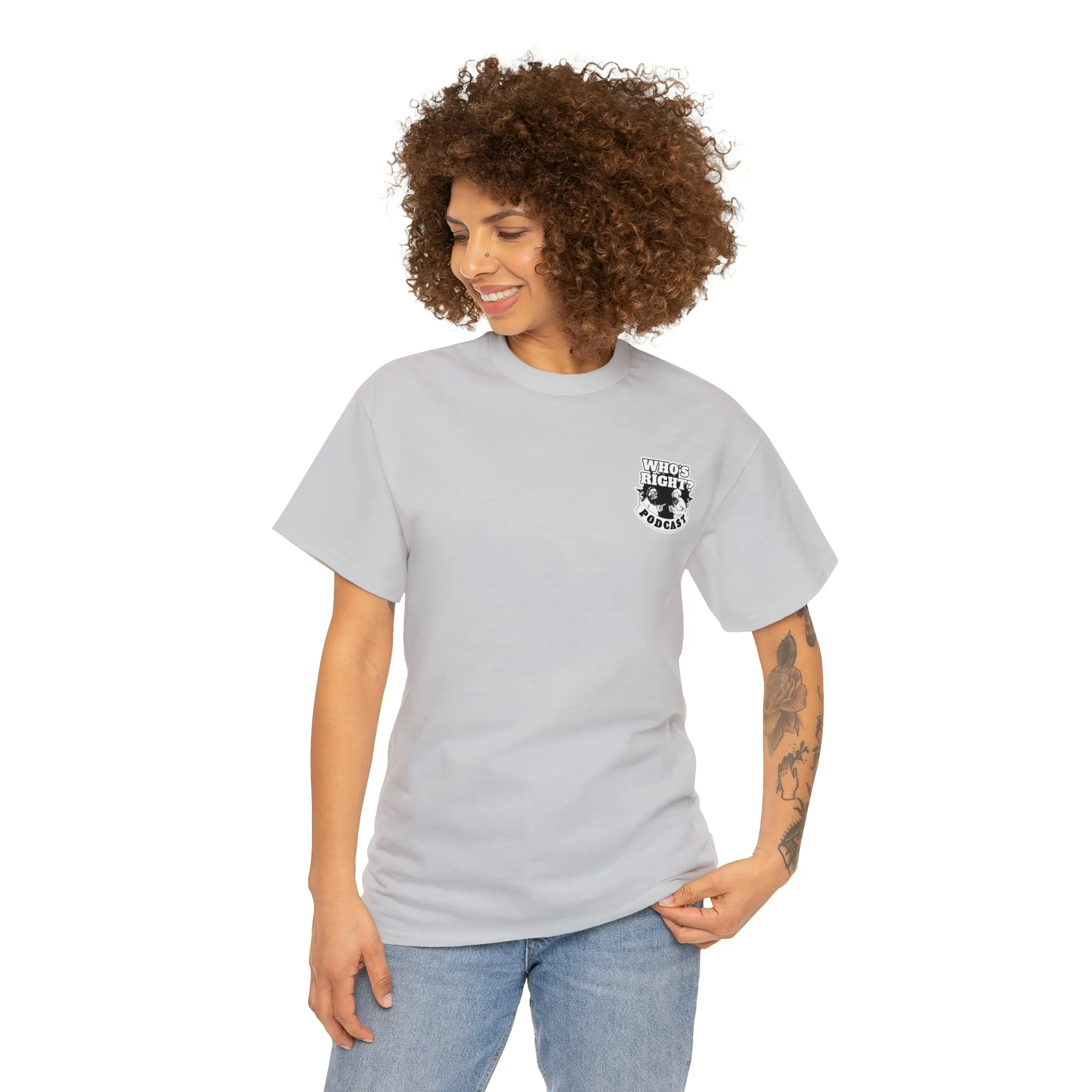 Logo Front/Angry Heads on Back (Unisex Heavy Cotton Tee)