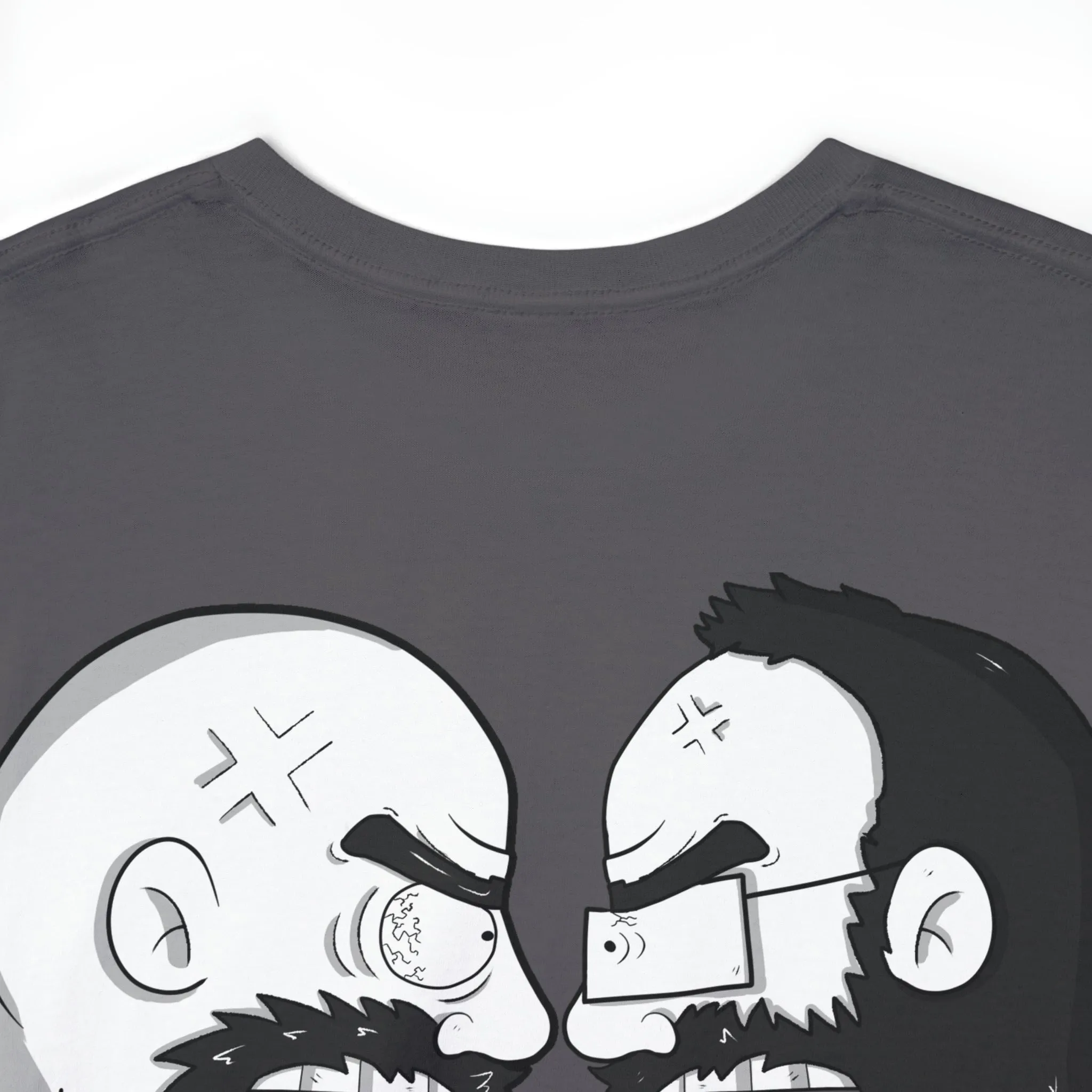 Logo Front/Angry Heads on Back (Unisex Heavy Cotton Tee)