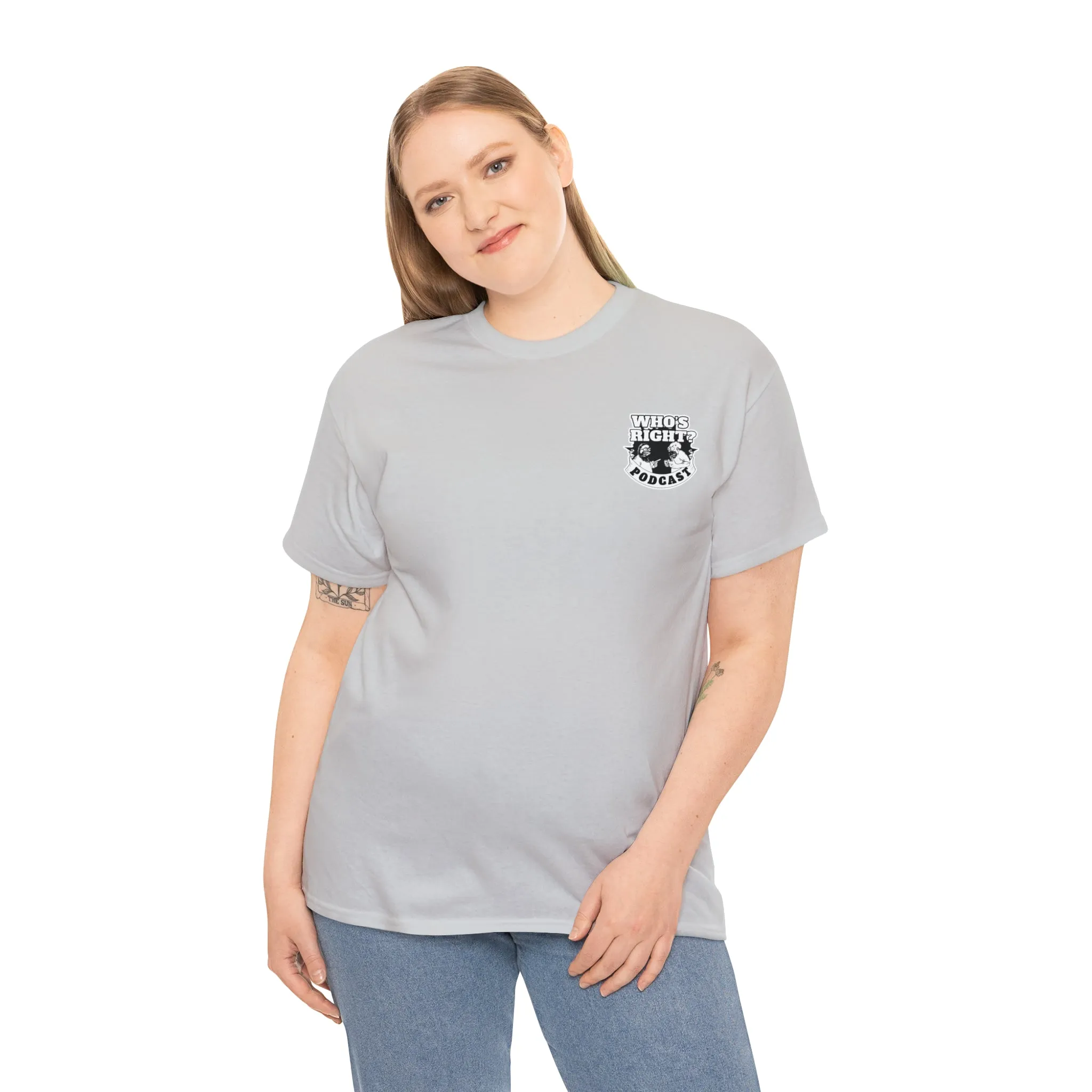Logo Front/Angry Heads on Back (Unisex Heavy Cotton Tee)