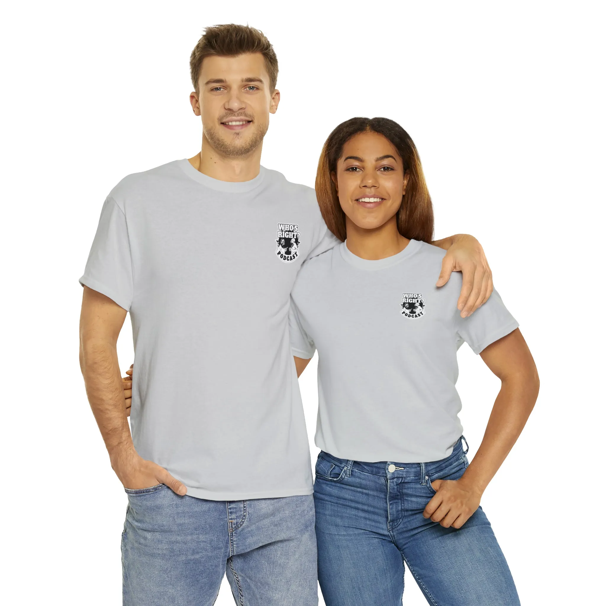 Logo Front/Angry Heads on Back (Unisex Heavy Cotton Tee)