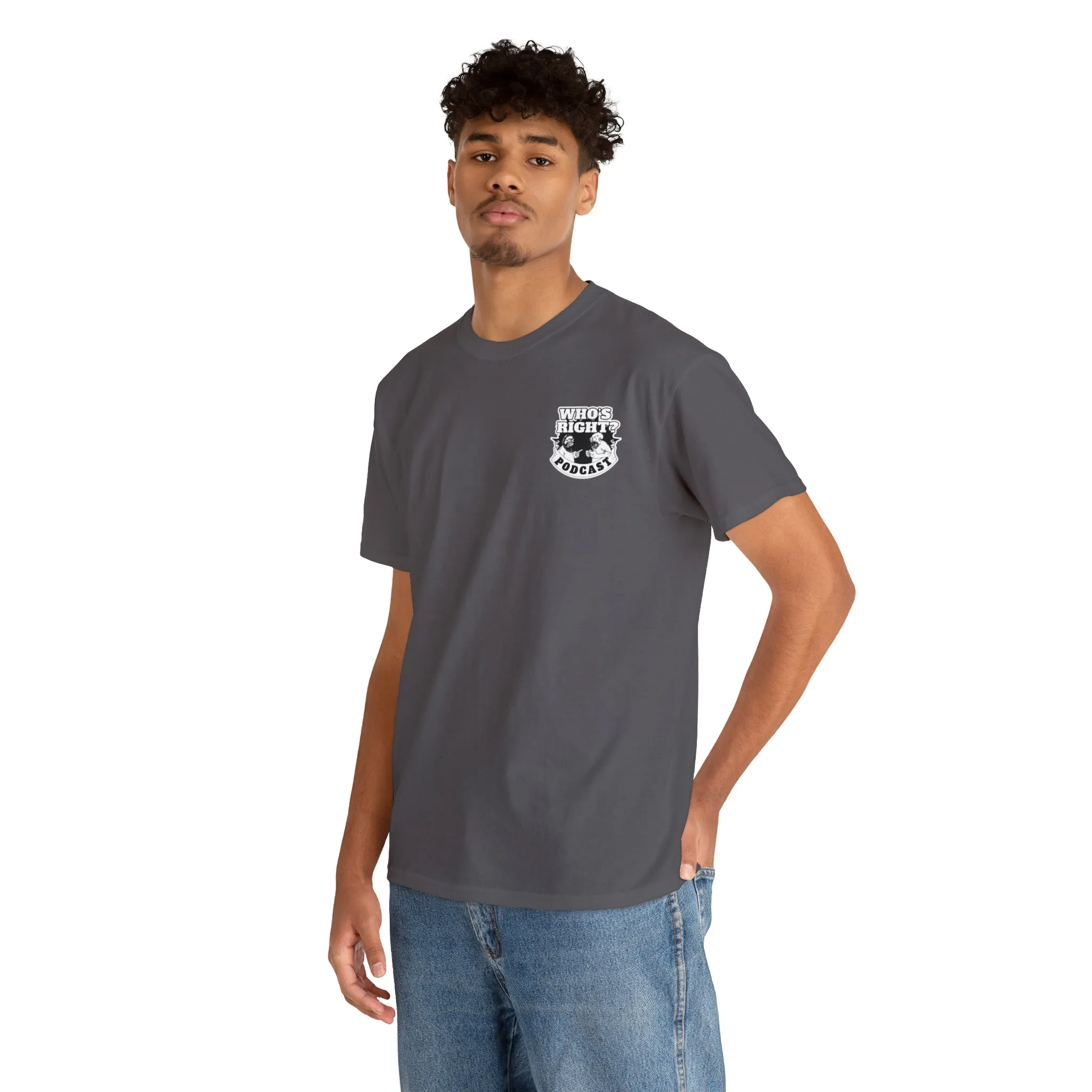 Logo Front/Angry Heads on Back (Unisex Heavy Cotton Tee)