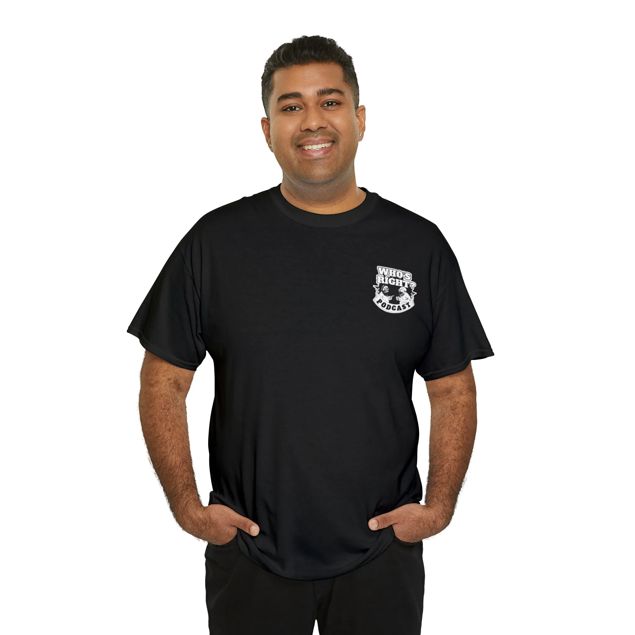 Logo Front/Angry Heads on Back (Unisex Heavy Cotton Tee)