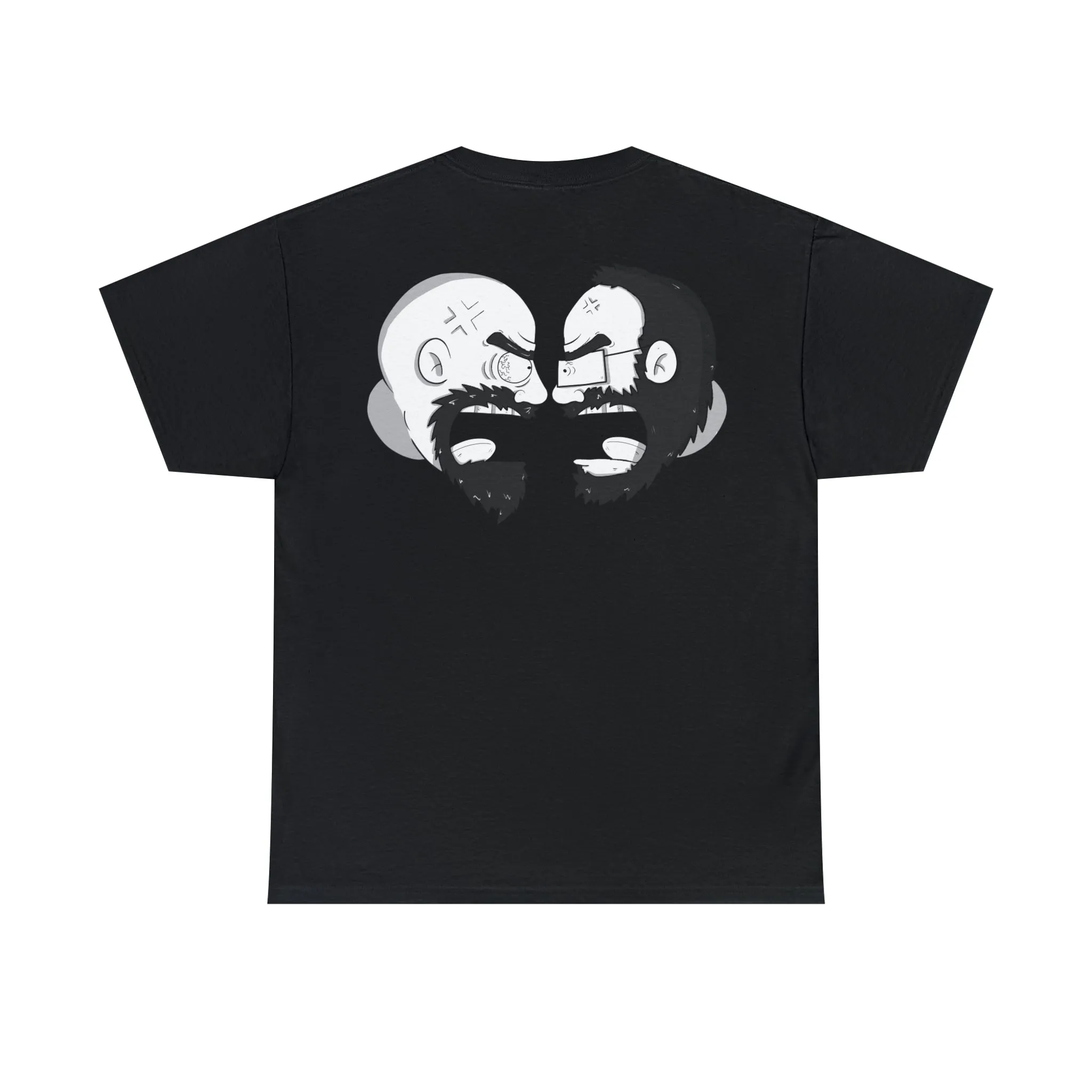 Logo Front/Angry Heads on Back (Unisex Heavy Cotton Tee)