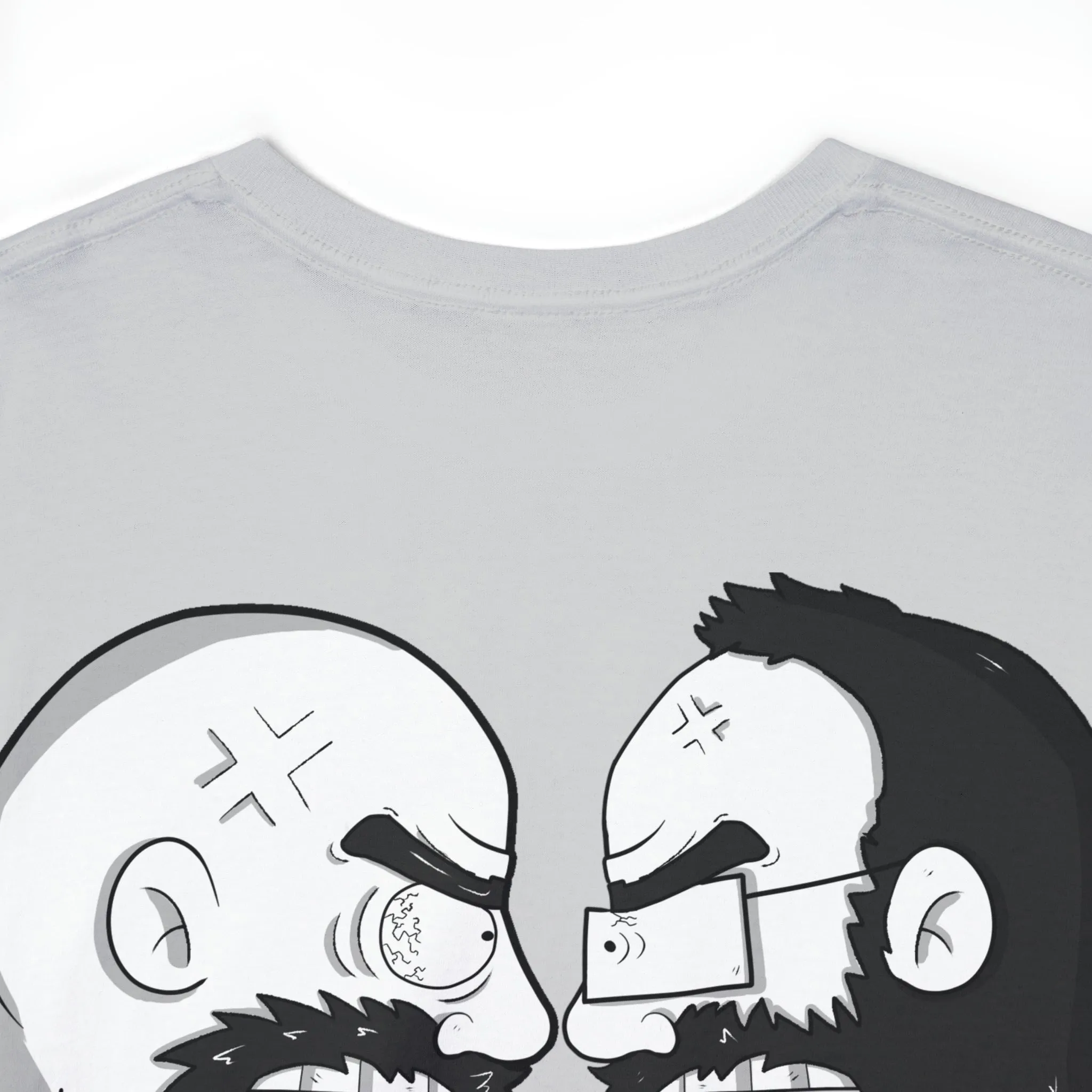 Logo Front/Angry Heads on Back (Unisex Heavy Cotton Tee)