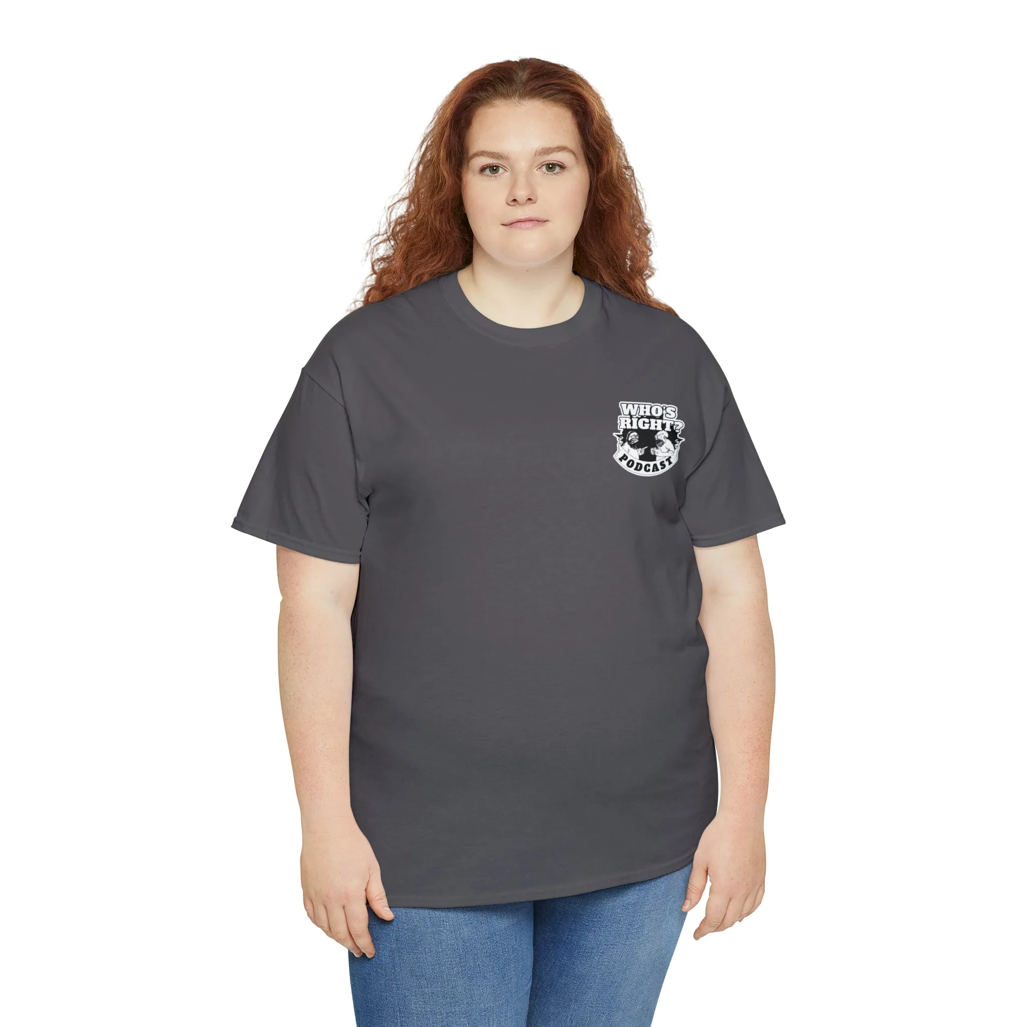 Logo Front/Angry Heads on Back (Unisex Heavy Cotton Tee)