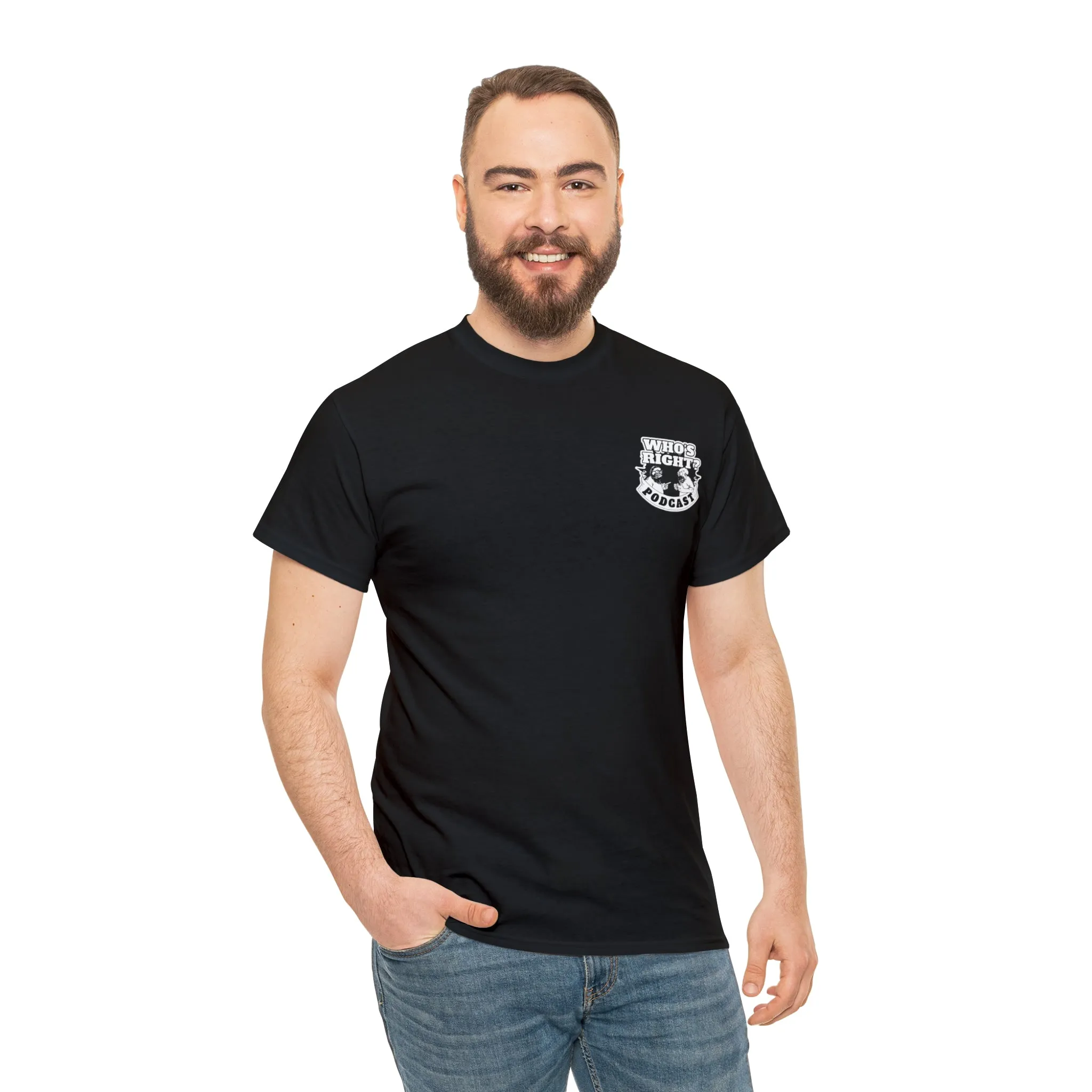 Logo Front/Angry Heads on Back (Unisex Heavy Cotton Tee)