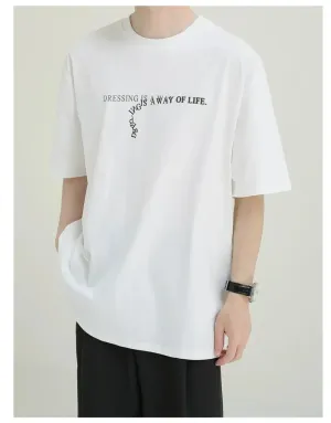 Loose Fit Text Print T-shirt