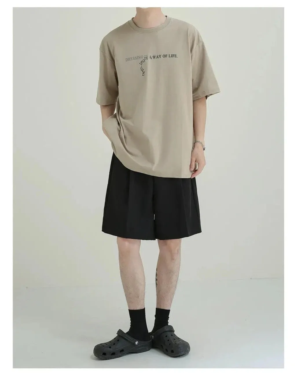 Loose Fit Text Print T-shirt