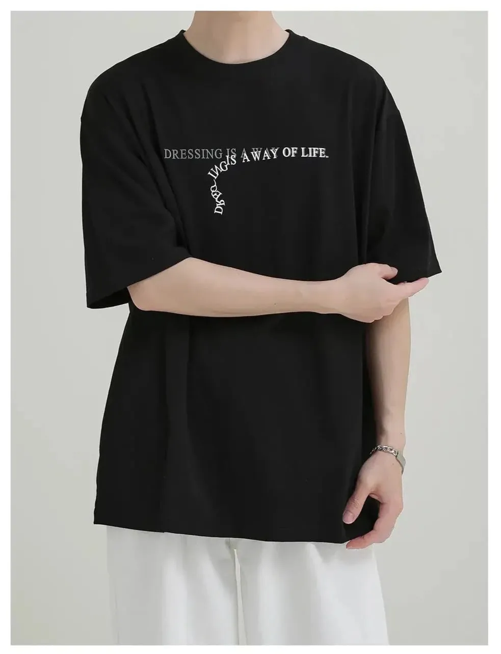 Loose Fit Text Print T-shirt