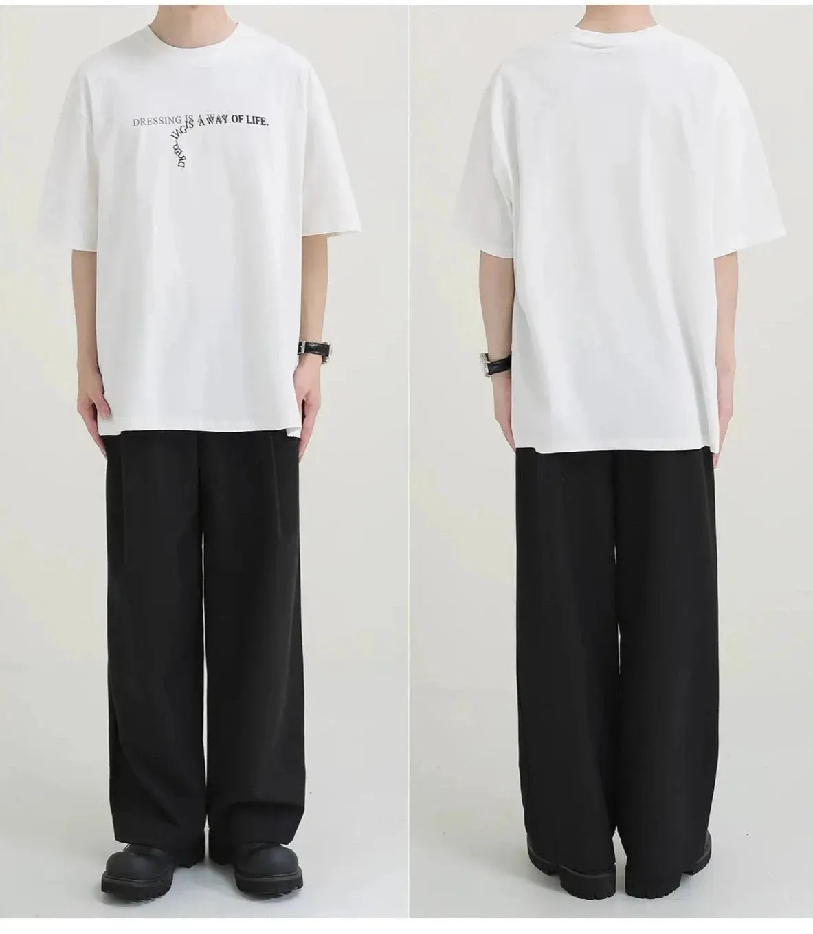 Loose Fit Text Print T-shirt