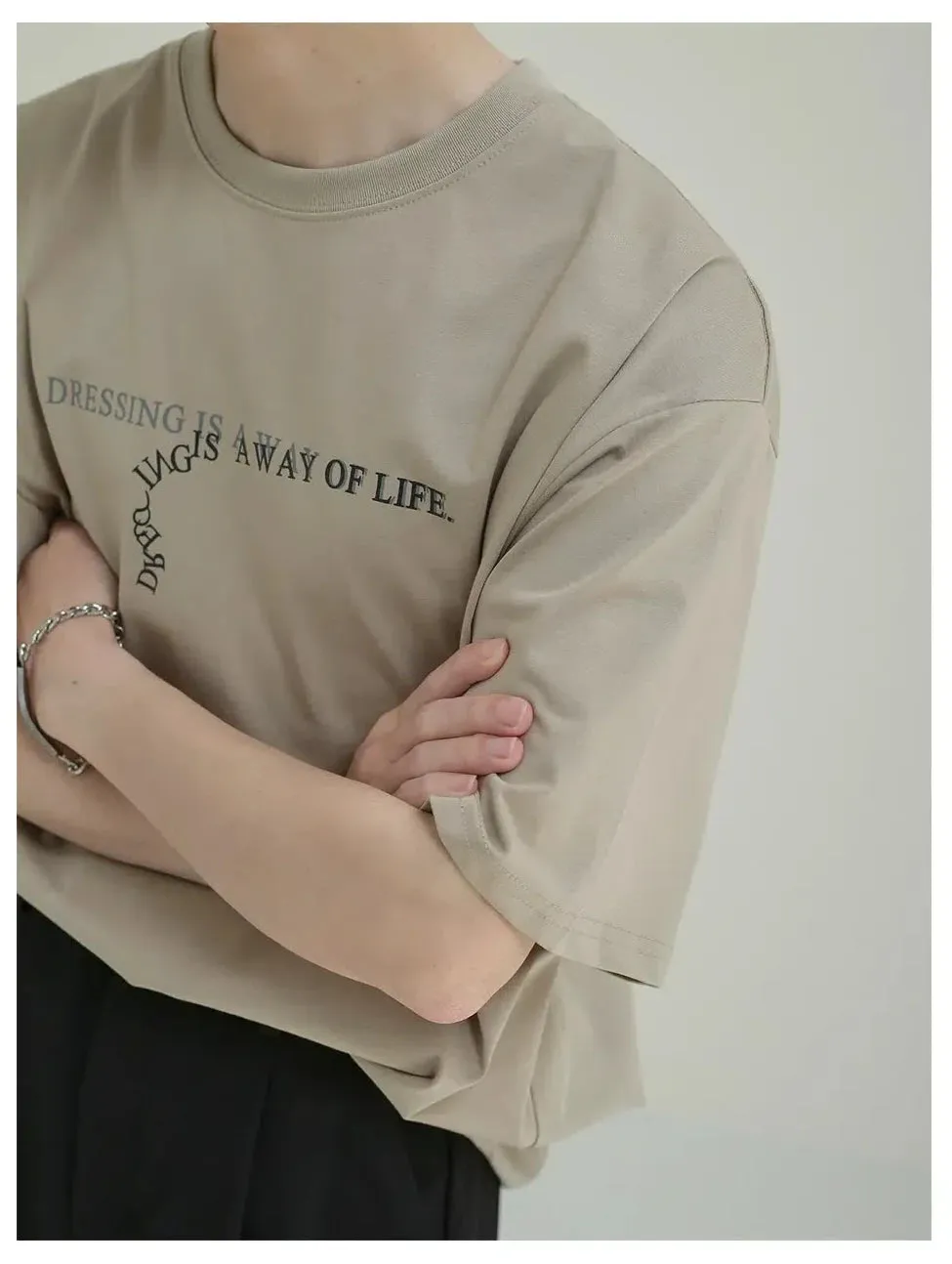 Loose Fit Text Print T-shirt