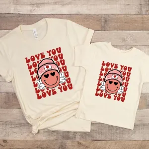 LOVE Repeated Design Valentine's Tee