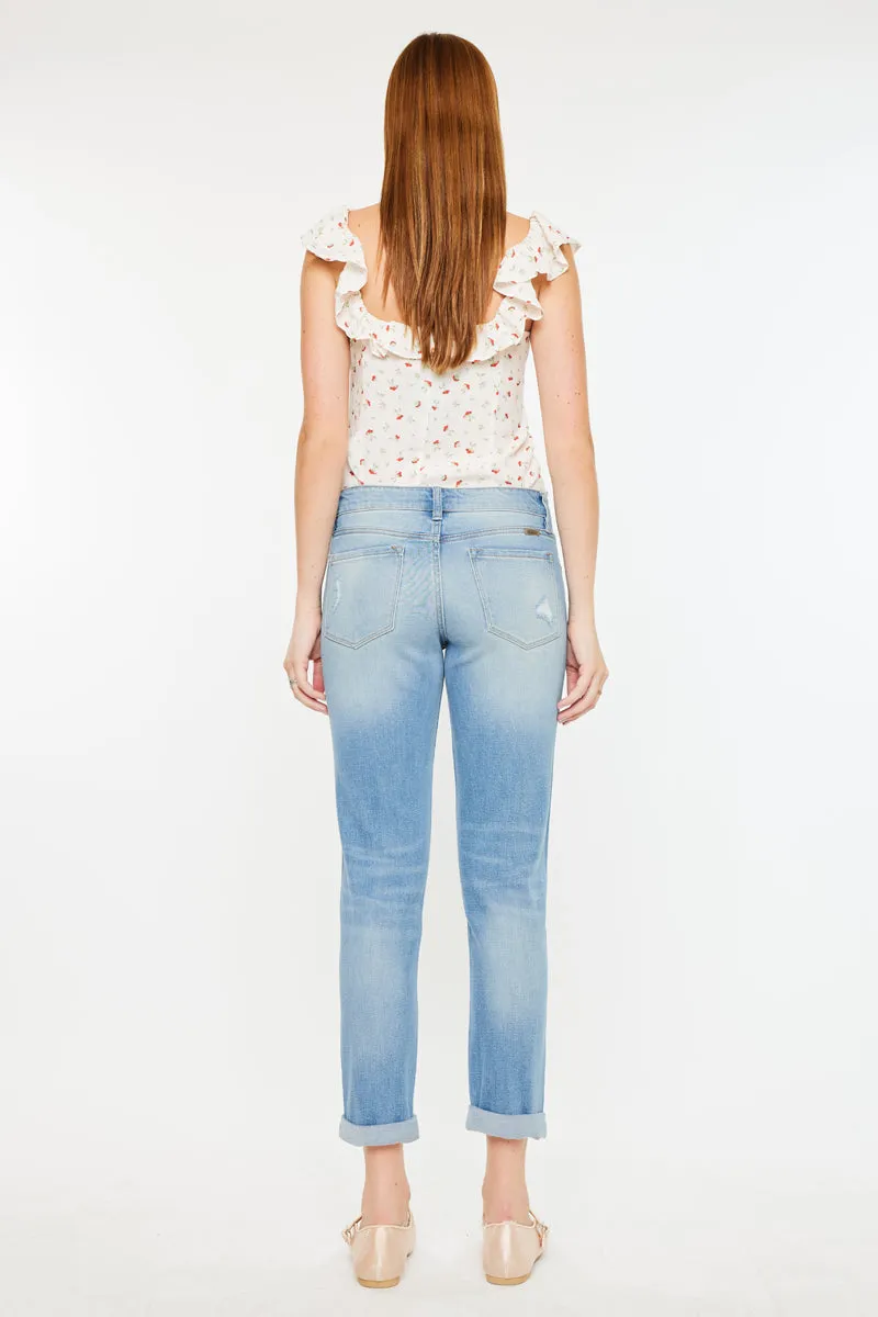 Luxanna Mid Rise Slim Boyfriend Jeans