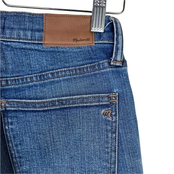 Madewell 9&quot; High Riser Skinny Skinny Crop Jeans Sz 27 Distressed Raw Hem G1421